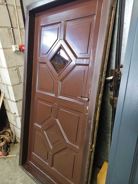 DRZWI Zewnętrzne Drewniane Sosnowe Wejściowe 98x198cm