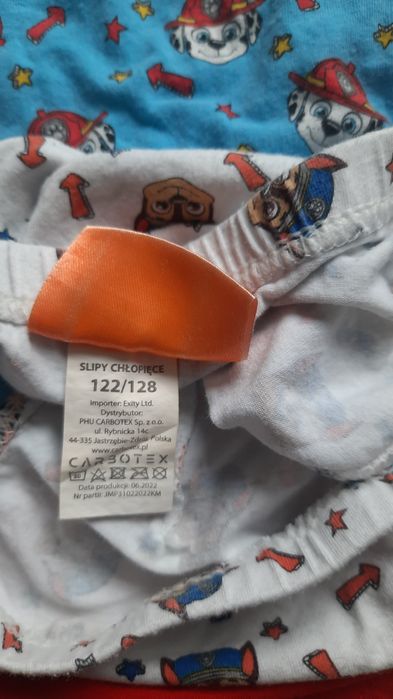 Majteczki Bawełniane  7 sztuk w dinozaury i psi patrol rozmiar 122/128
