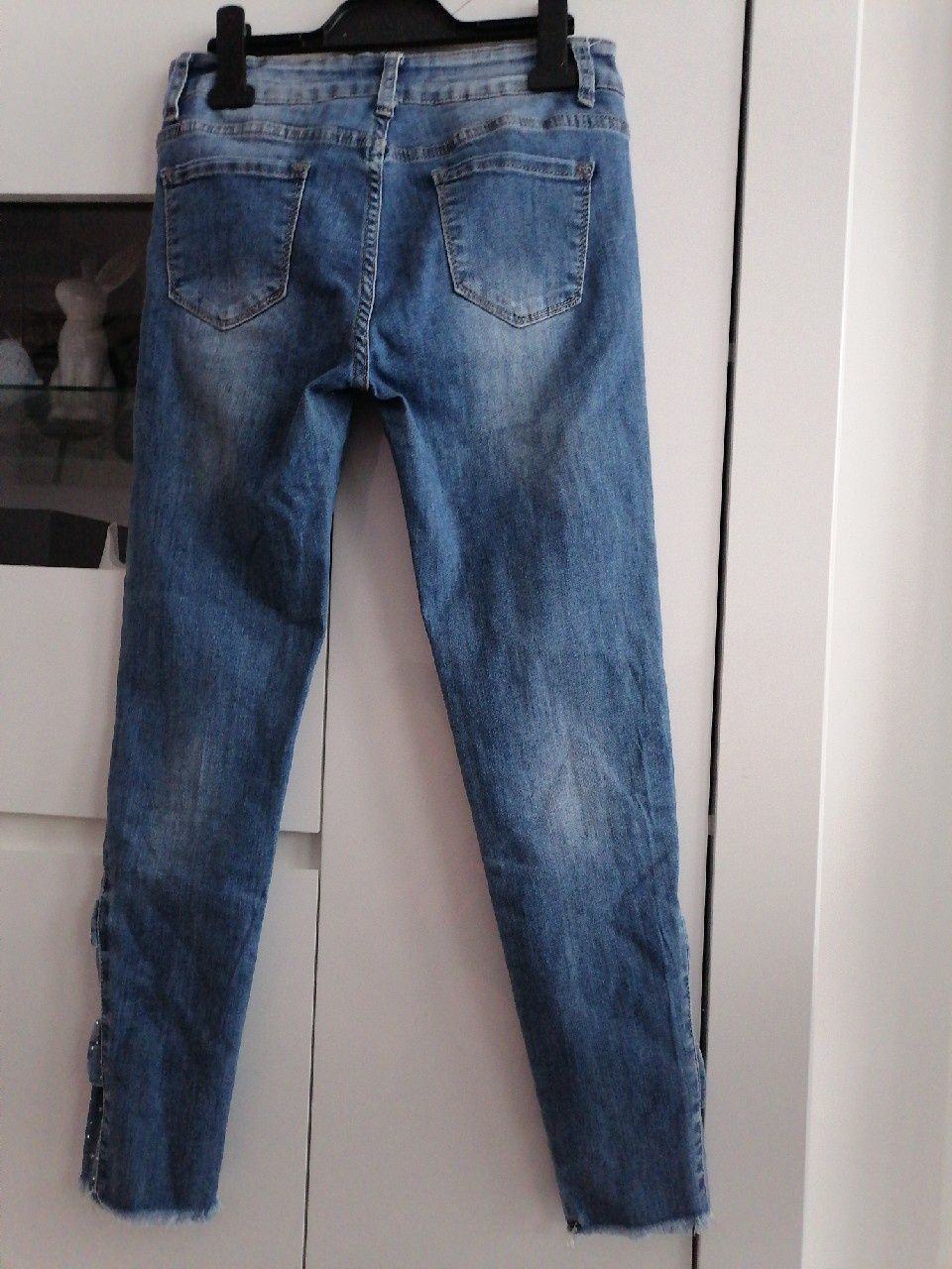 Spodnie jeansowe z kokardkami r. S