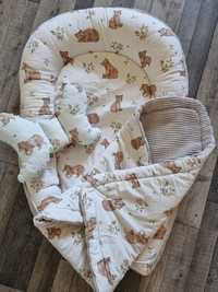 Kokon niemowlęcy rożek i poduszka komplet