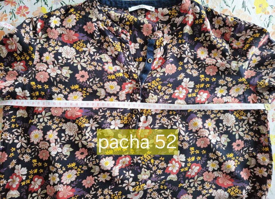 Sukienka / tunika retro romantyczna w kwiaty / wiskoza / roz 38