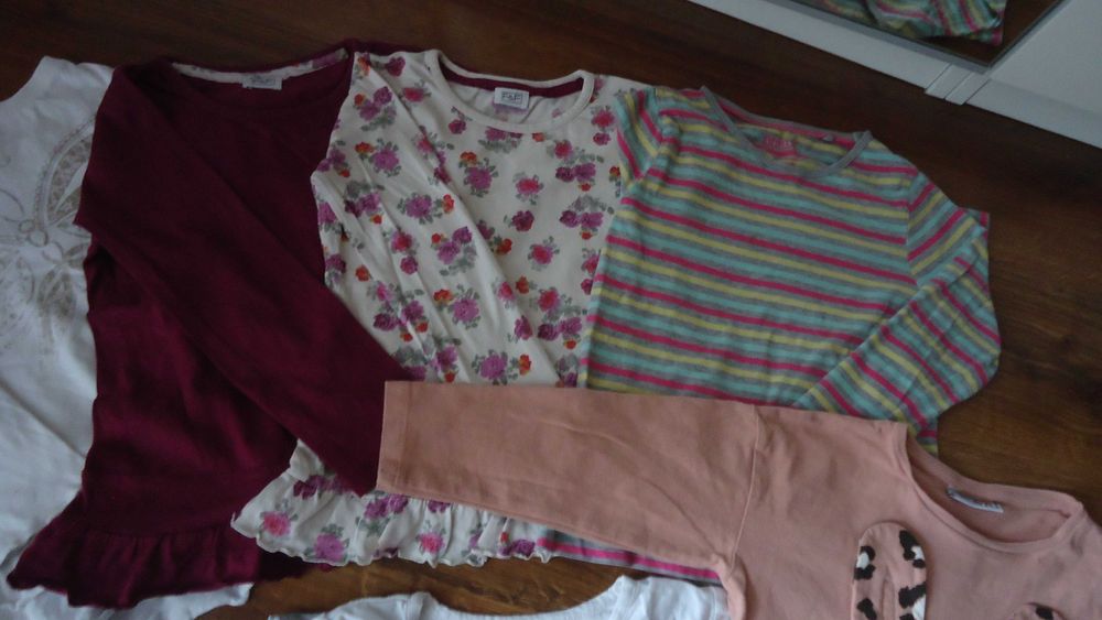 10szt/40zł r110/116 paka bluzki z długim rękawem koszulki długi rękaw