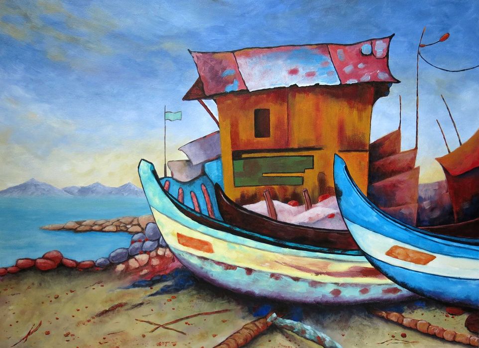 Ręcznie malowany obraz 40x55 pejzaż