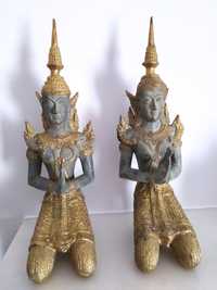 estátuas budistas tailandesas em bronze