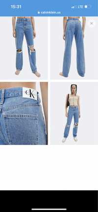 Джинси Calvin Klein Wide Leg Distressed Jeans