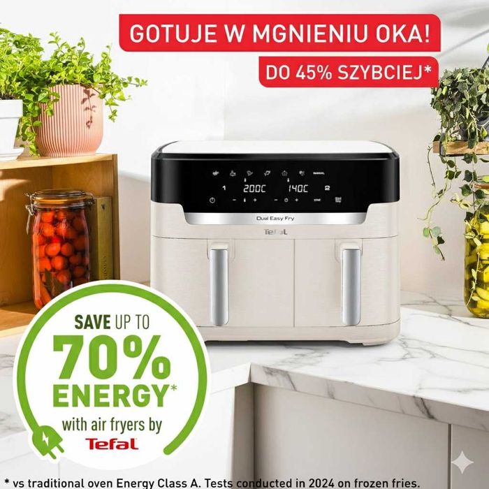 Air Fryer TEFAL DUAL EASY FRY XXL EY942HE0 Frytkownica 11L