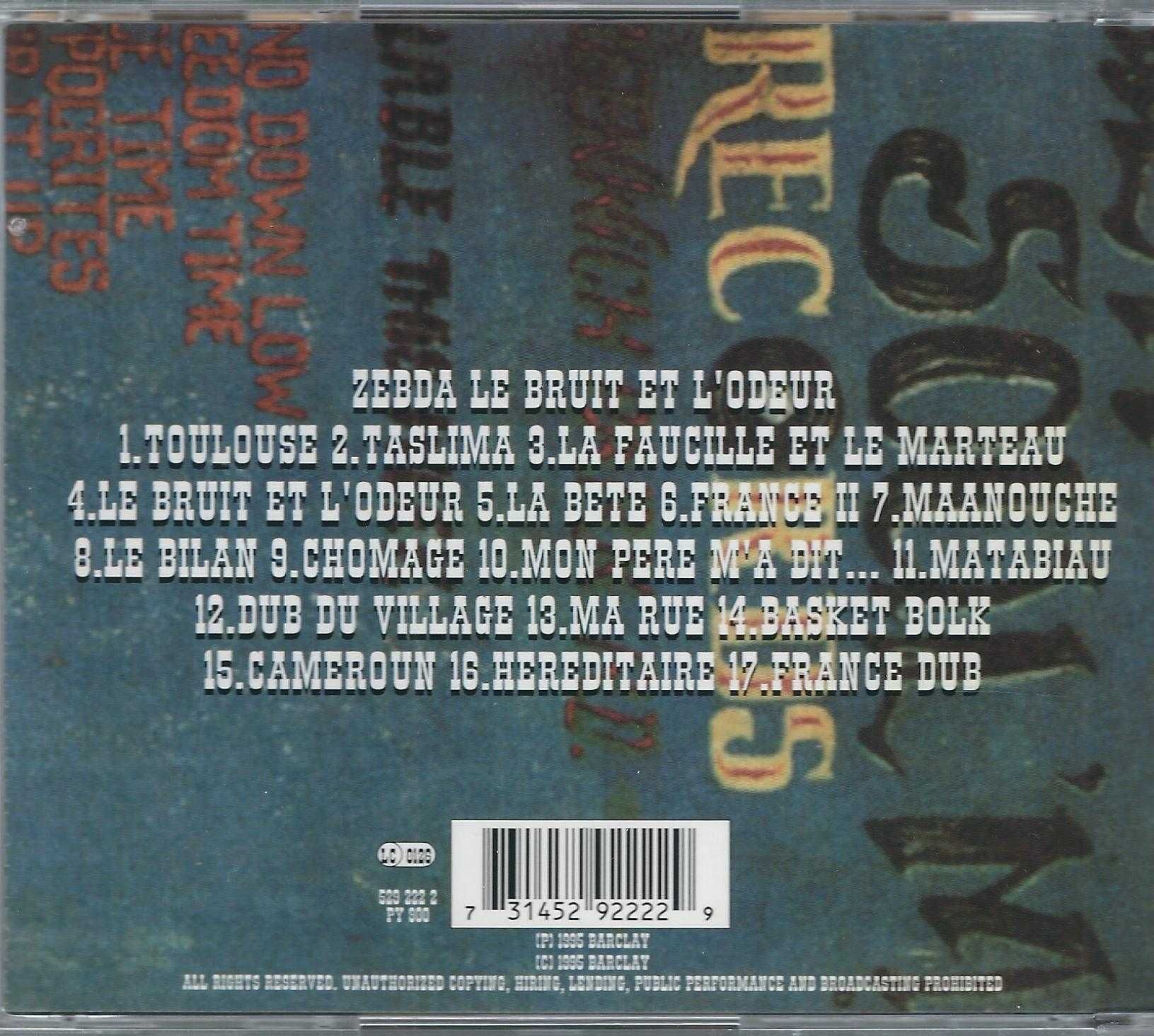 CD Zebda - Le Bruit Et L'Odeur (1995) (Barclay)