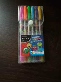 Długopisy żelowe kolorowe zapachowe KIDEA 6 szt 48tknsz