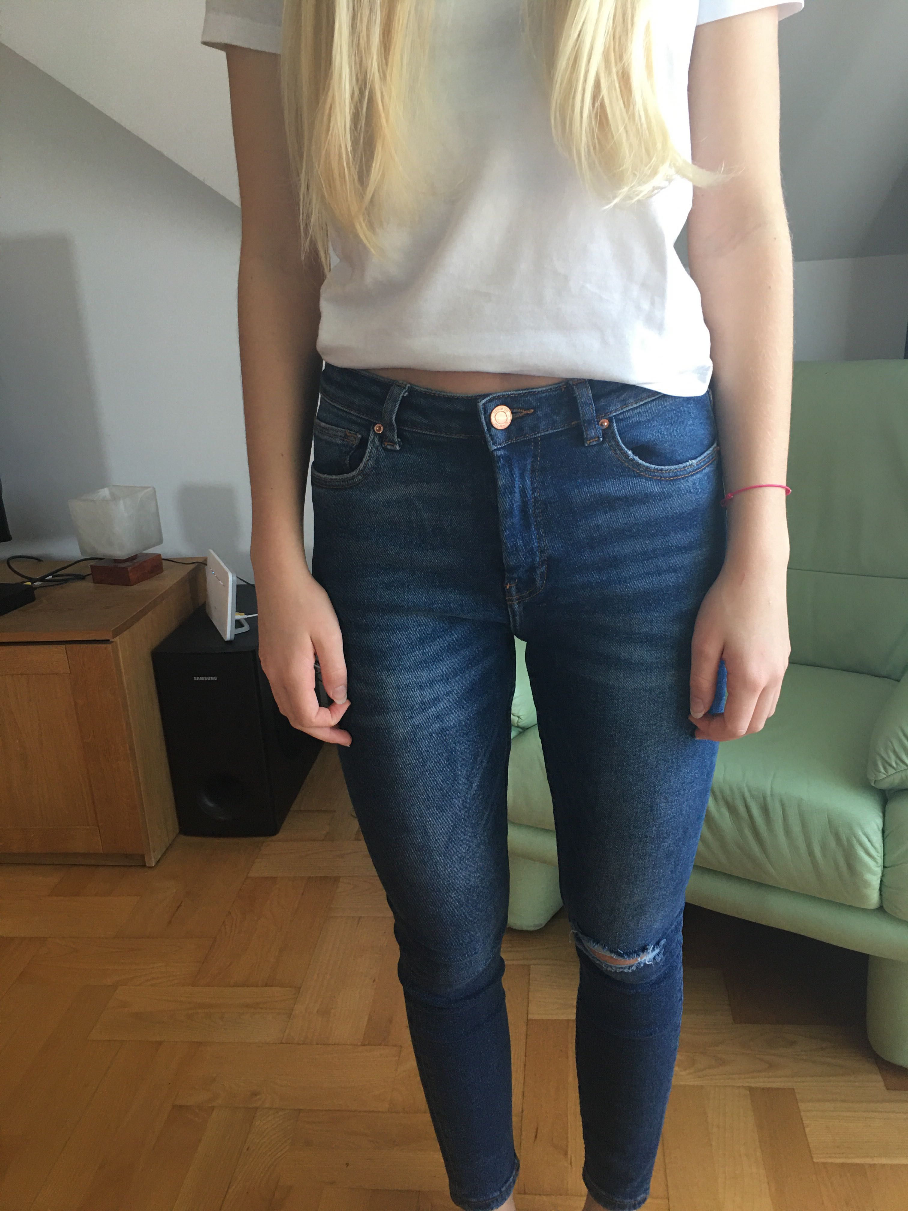 Spodnie jeans rurki 36