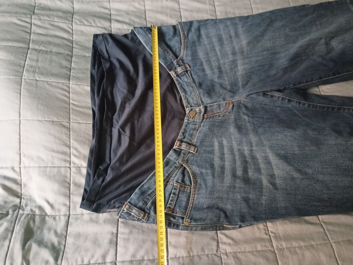 Spodnie dżinsowe ciążowe wide leg szerokie nogawki 48 XXXL