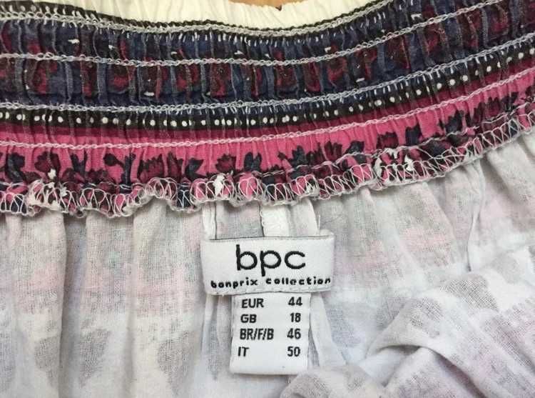 Długa biała rozkloszowana spódnica L XL Bonprix 100% bawełna boho folk