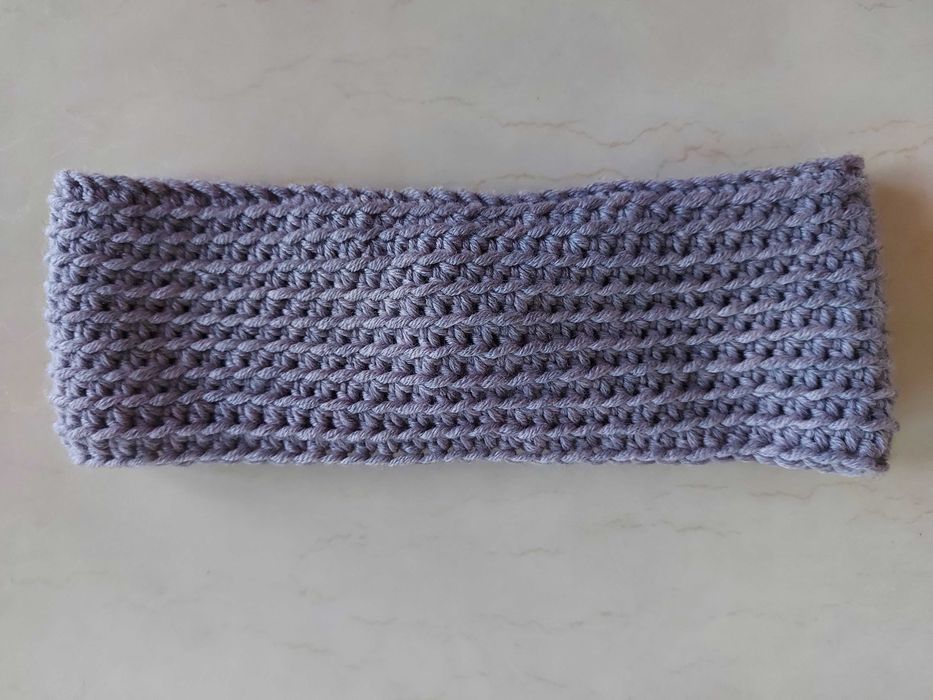 Ręcznie szydełkowana opaska na głowę 100% WEŁNA merynosa