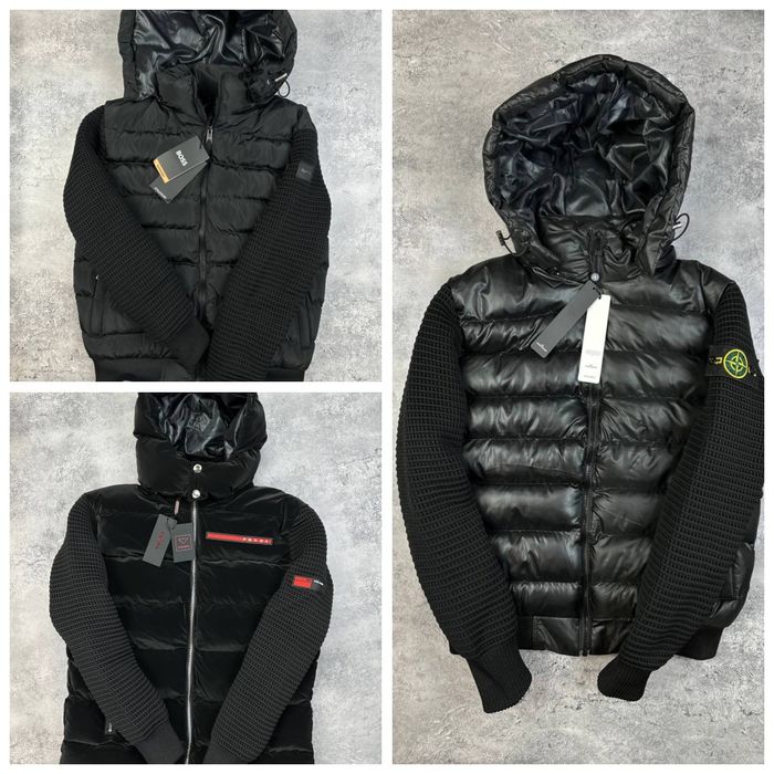Єврозима куртка в'язані рукава Stone island, Prada