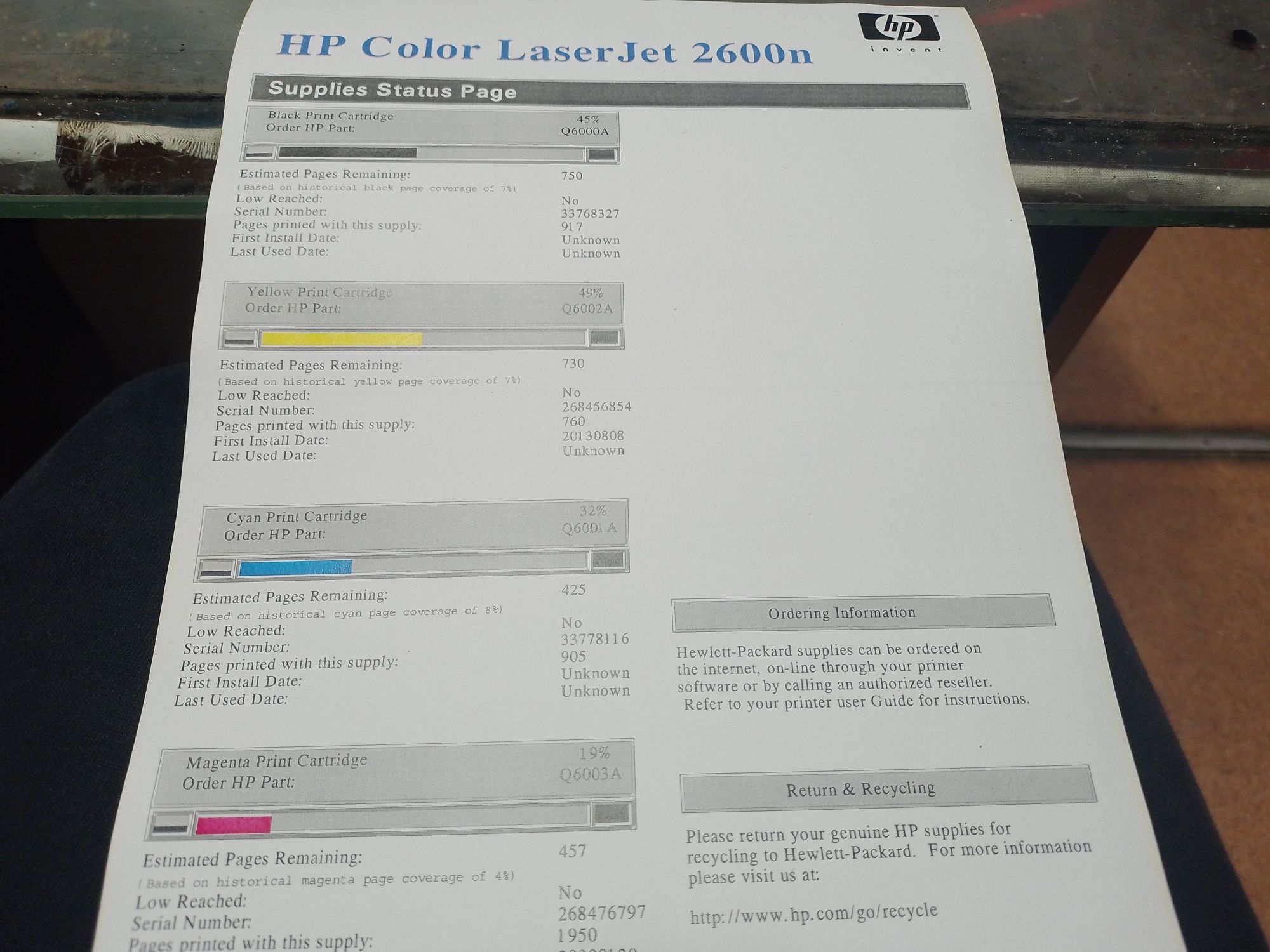 Кольоровий лазерний принтер HP Color LaserJet 2600n