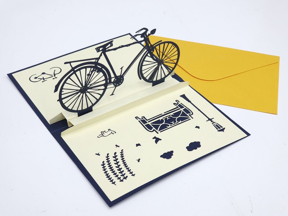 NOWY Karnet okolicznościowy z rowerem 3D urodziny imieniny życzenia