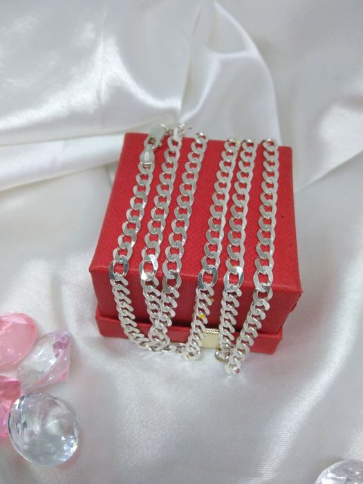 Piękny srebrny łańcuszek pancerka, srebro 925, dł. 60 cm