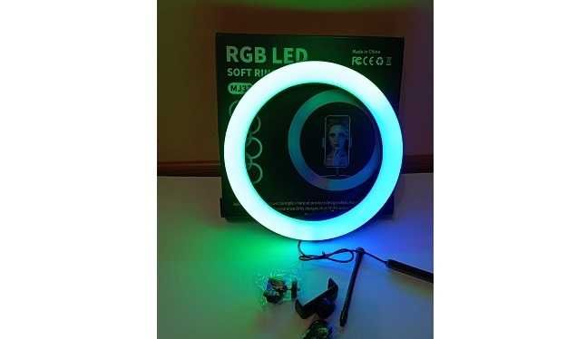 Кольцевая лампа Rgb, светодиодная яркость, цветная, 26 см, 27 Вт.