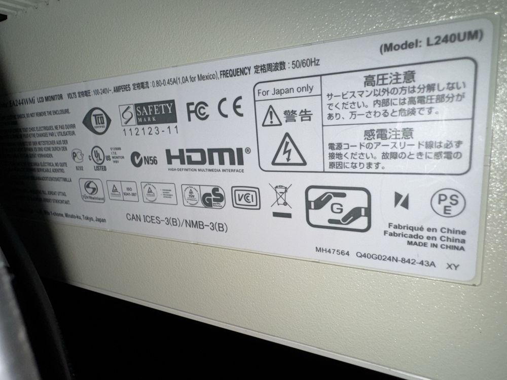 Monitor NEC MultiSync EA244WMi