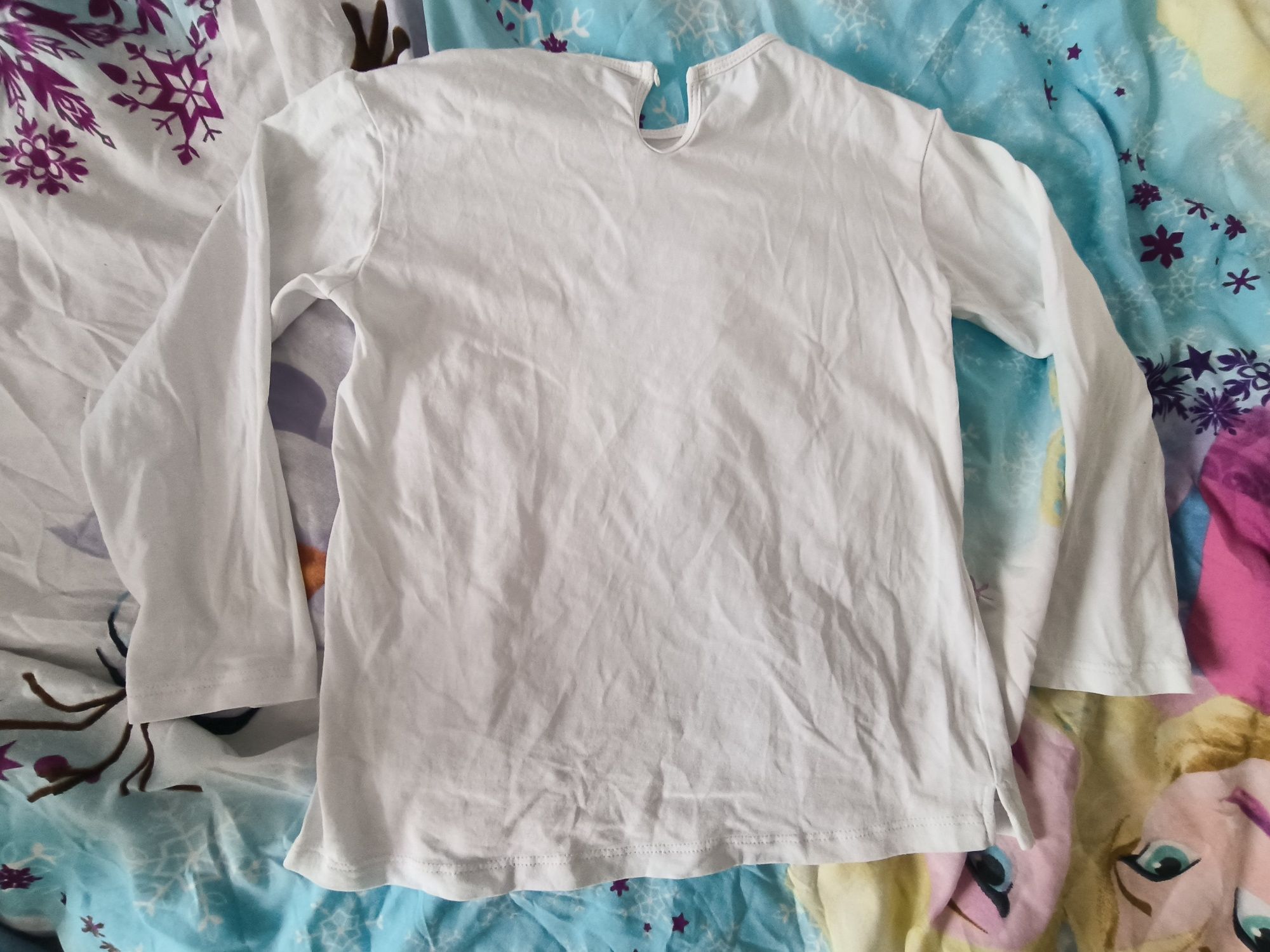 Biała bluzka koszulka z długim rękawem Hibou