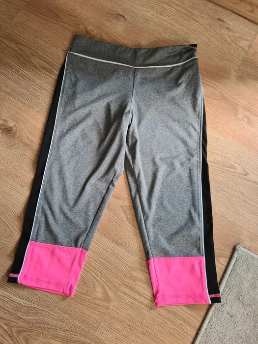 Getry 40/ L sportowe dsmskie szare z różowym z kieszonką Atmosphere