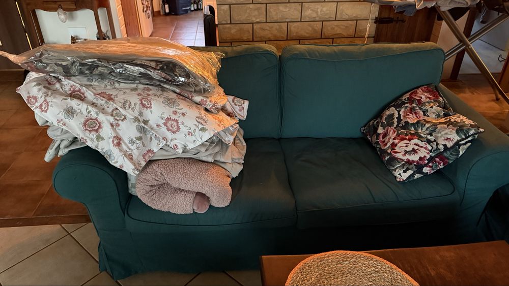 Komplet sof 3+2 pufa i fotel ikea ektorp + pokrowce extra