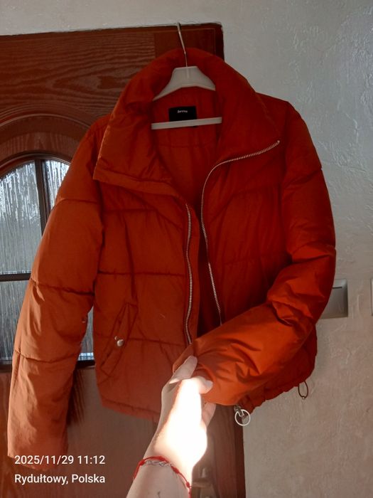 Kurtka zimowa kolor ciemny pomarańcz -rudy