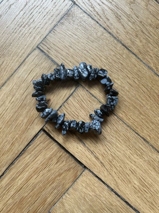 Czarna szara bransoletka z kamieni vintage