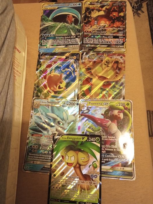 Karty Pokemon Jumbo oversize 7 sztuk m.in Charizard i Magikarp
