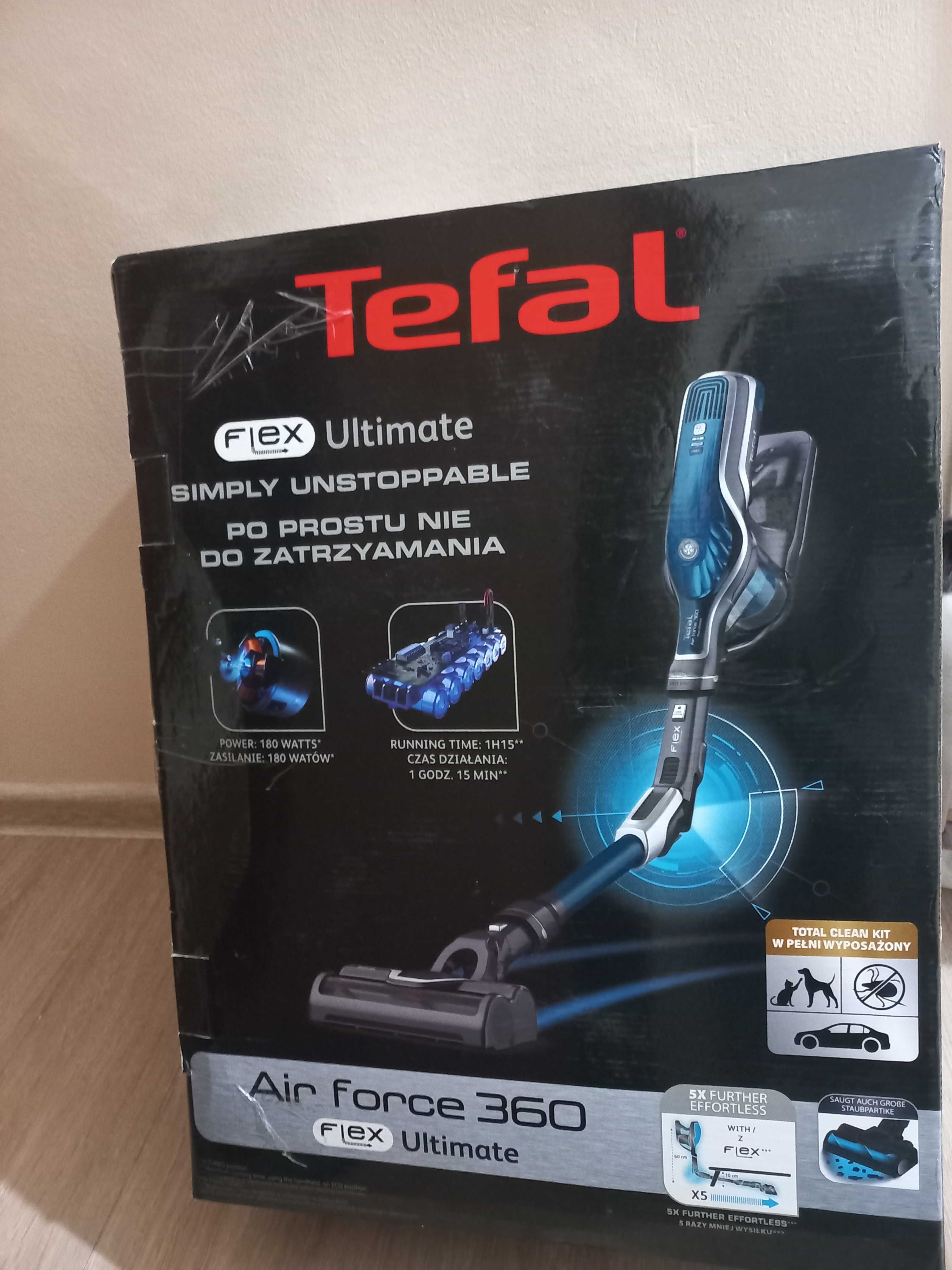 Odkurzacz TEFAL Air Force Flex Ultimate TY9571 Aqua +nakładka mopująca