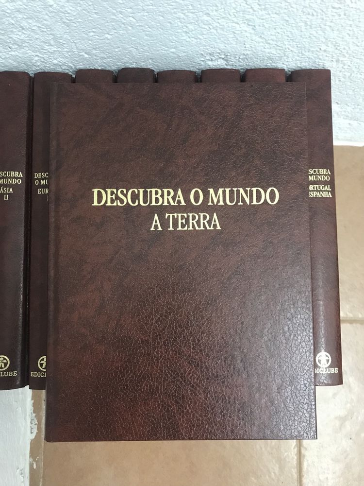 Descubra o Mundo Europa Ásia África Oceania portugal Espanha América 10 vol encadernação dura