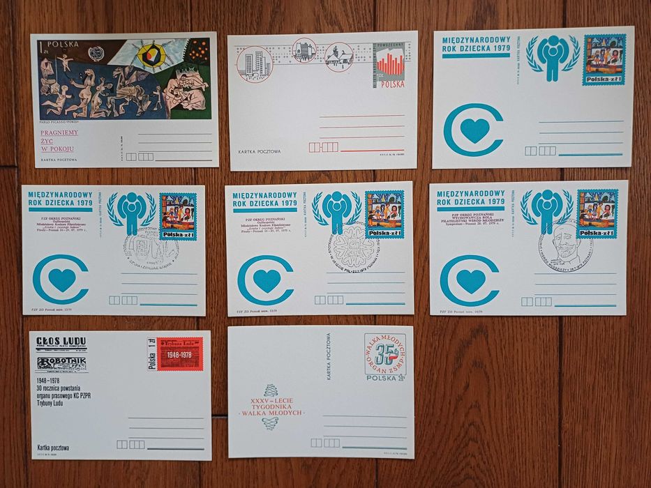 Kartki pocztowe - całostki - 1978 rok - 33 sztuki