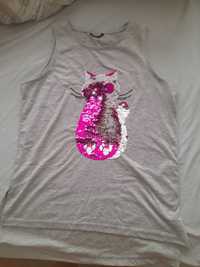 Szara koszulka z kotkiem