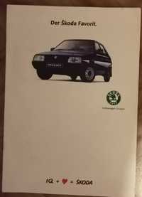 Skoda favorit mini katalog prospekt vintage motoryzacja