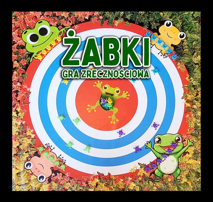 ŻABKI – gra zręcznościowa, mata animacyjna 1,5 × 1,5 m + 40 żabek, HIT