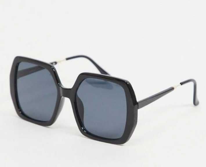 ASOS/ Duże okulary przeciwsłoneczne w etui, muchy z Londynu, NOWE