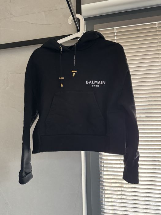 Balmain bluza czarna z kapturem oryginalna XS