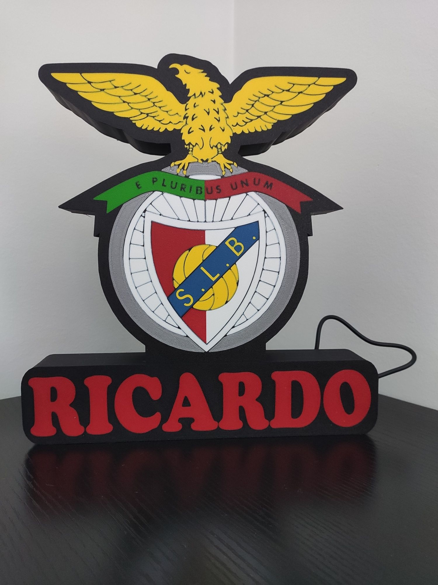 Símbolo Benfica Impressão 3D Led