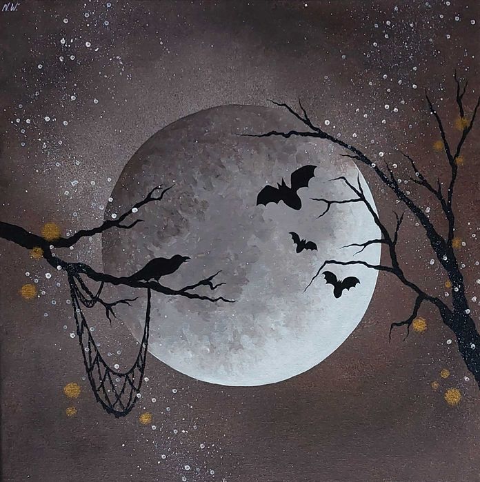 Halloween obraz ręcznie malowany