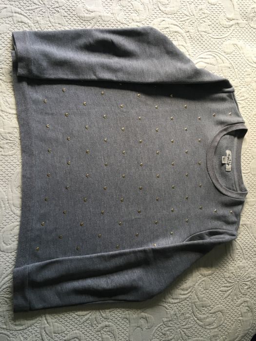 Sweat/camisola cinzenta com corações dourados, como NOVA, 13-14 anos,