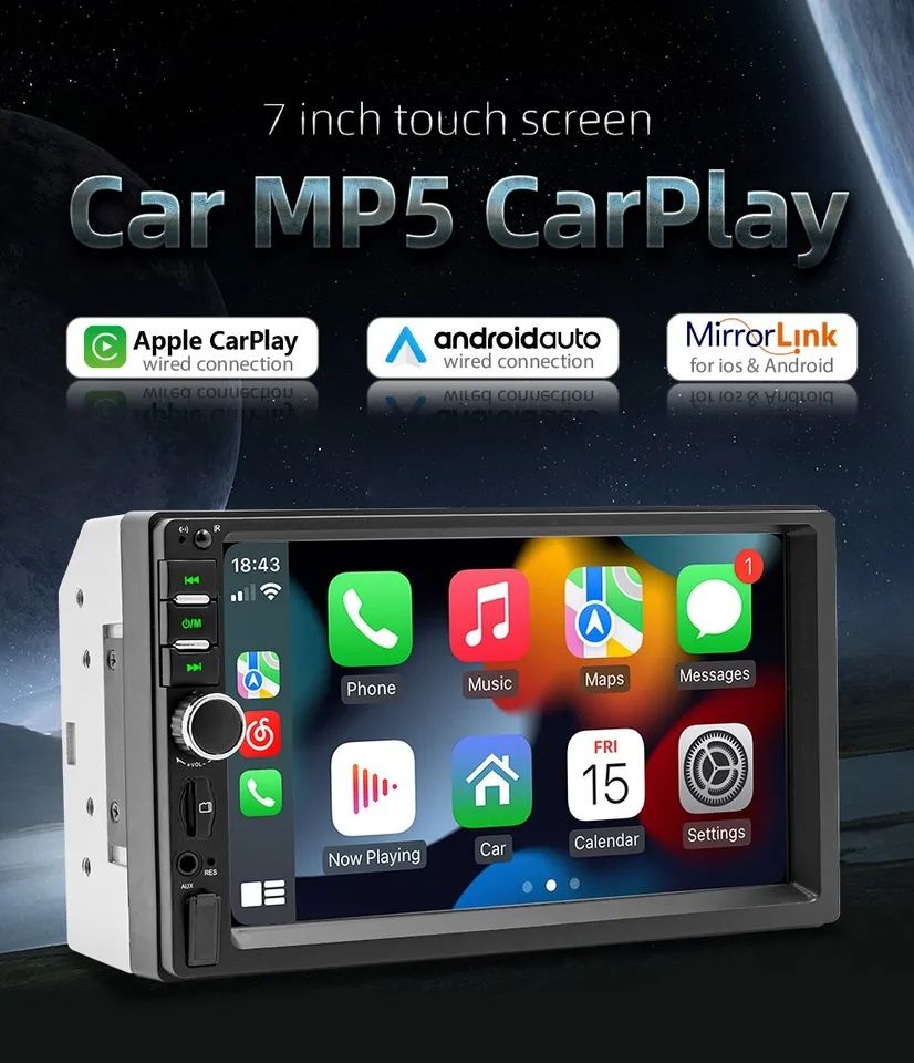 Автомагнитола 2 din 7"CarPlay & Android auto.Мод.F7018C.