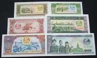 AZJA LAOS - 6 szt. Zestaw Banknotów Kolekcjonerskich UNC