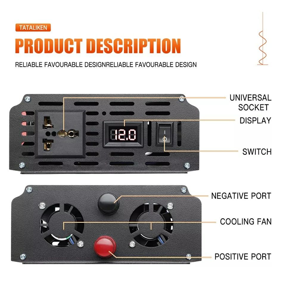 Інвертор / перетворювач 12 v / 220v