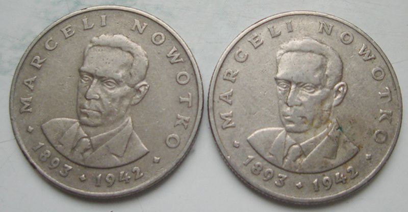 Moneta 20 zl Marceli Nowotko 1974r , 2 sztuki