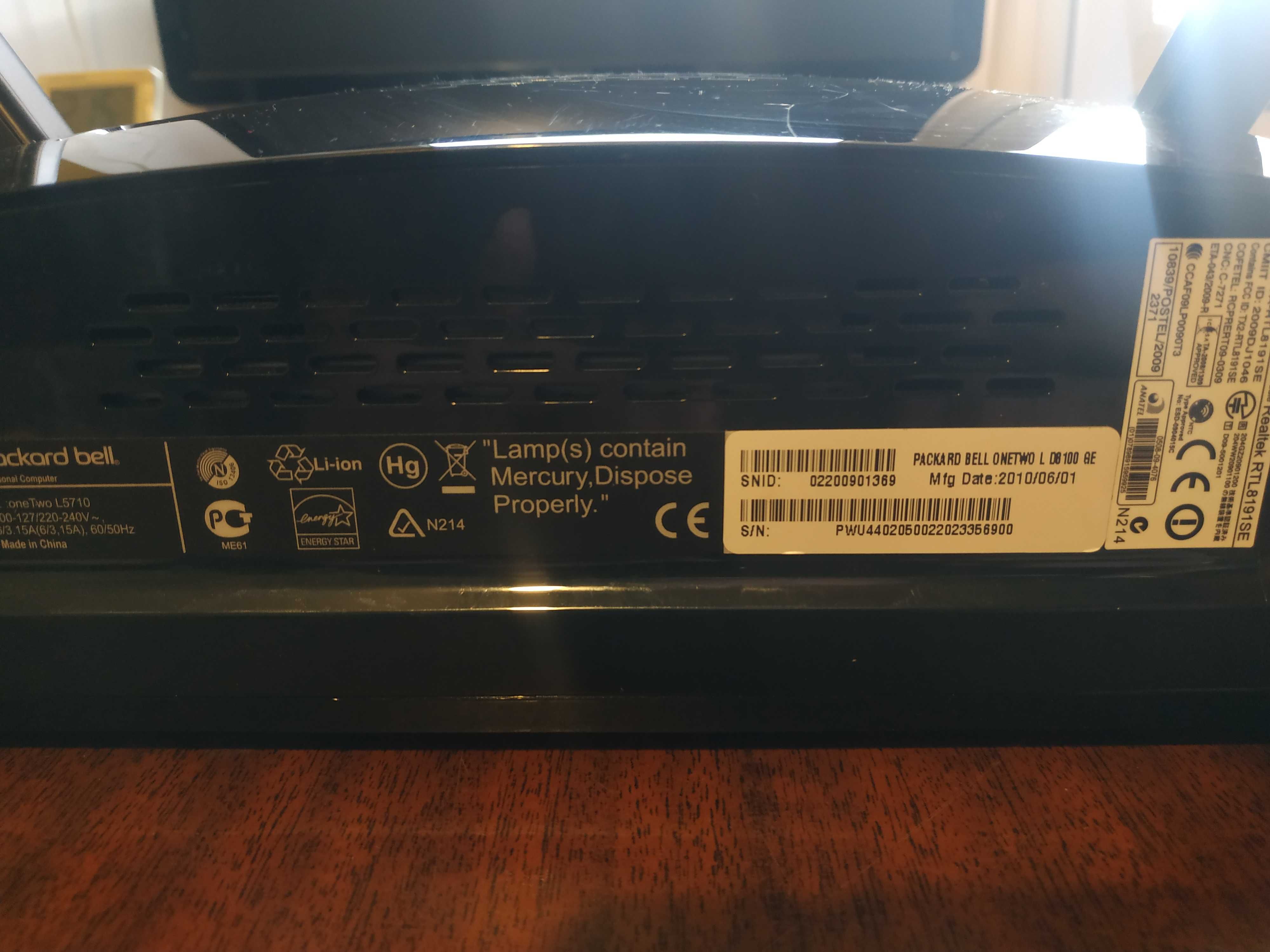 Моноблок ПК Packard Bell oneTwo L5710 комплект L D6100GE