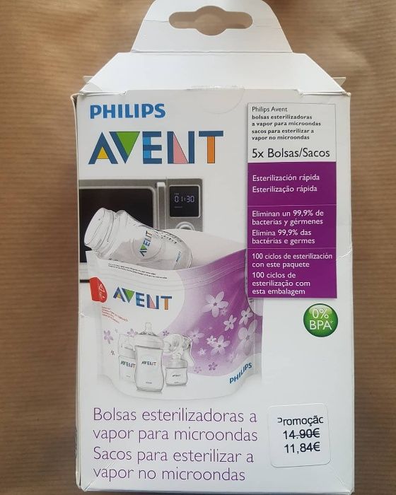 Sacos para esterilizar a vapor no microondas