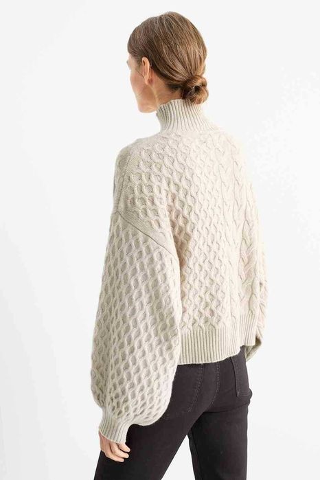 Новый 100% кашемир свитер оверсайз с высоким воротом гольф кашемировый