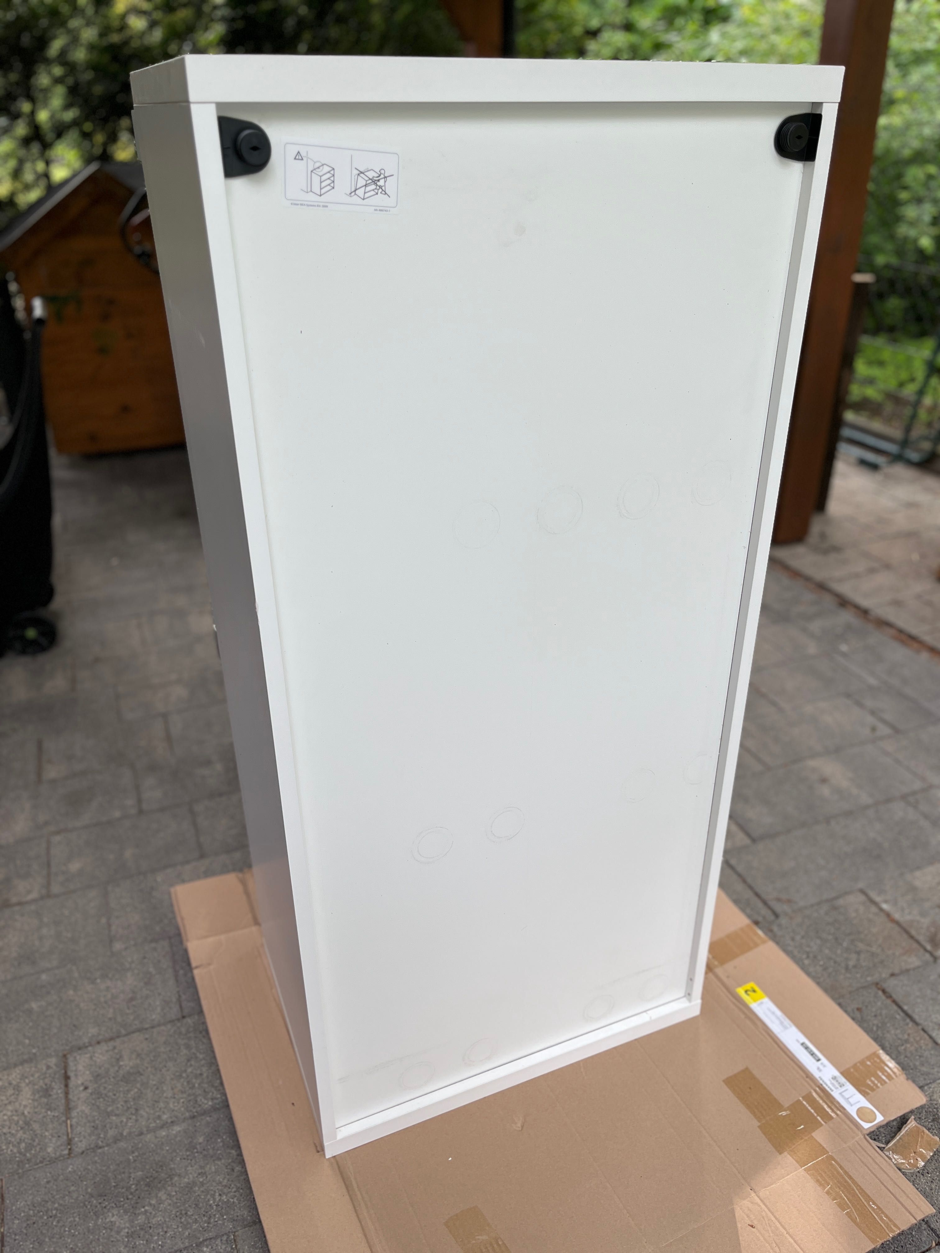 Szafka Ikea Beata 129cm plus  2x drzwi Selsviken biały połysk i półki