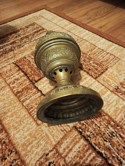 Duża mosiężna LAMPA NAFTOWA