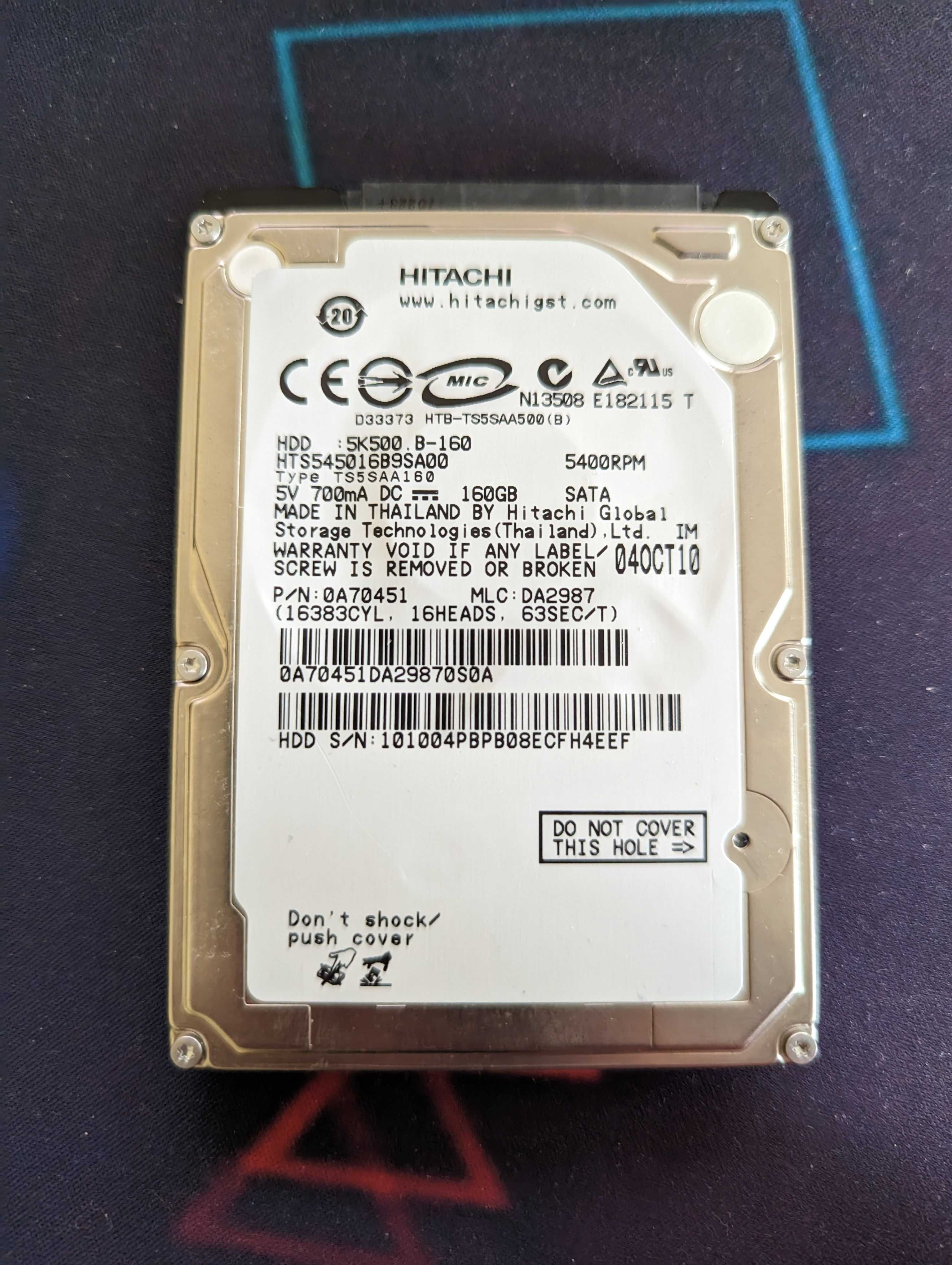 Жесткий диск Hitachi 160GB  9mm 5400rpm