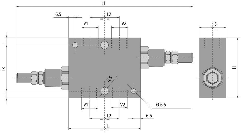 Zawór Hydrauliczny Przelewowy Krzyżowy VAU 3/4 100L [1881]